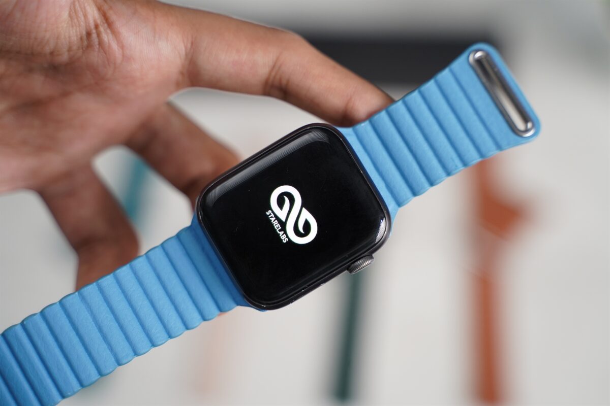 Ocean Blue Magnetic Leather Loop for iWatch 45 mm 44 mm 42 mm 49 mm for Series Ultra 9 8 7 6 SE 5 4 3 2 1