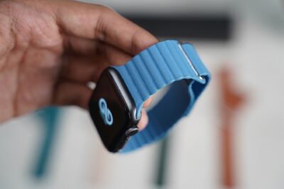 Ocean Blue Magnetic Leather Loop for iWatch 45 mm 44 mm 42 mm 49 mm  for Series Ultra 9 8 7 6 SE 5 4 3 2 1