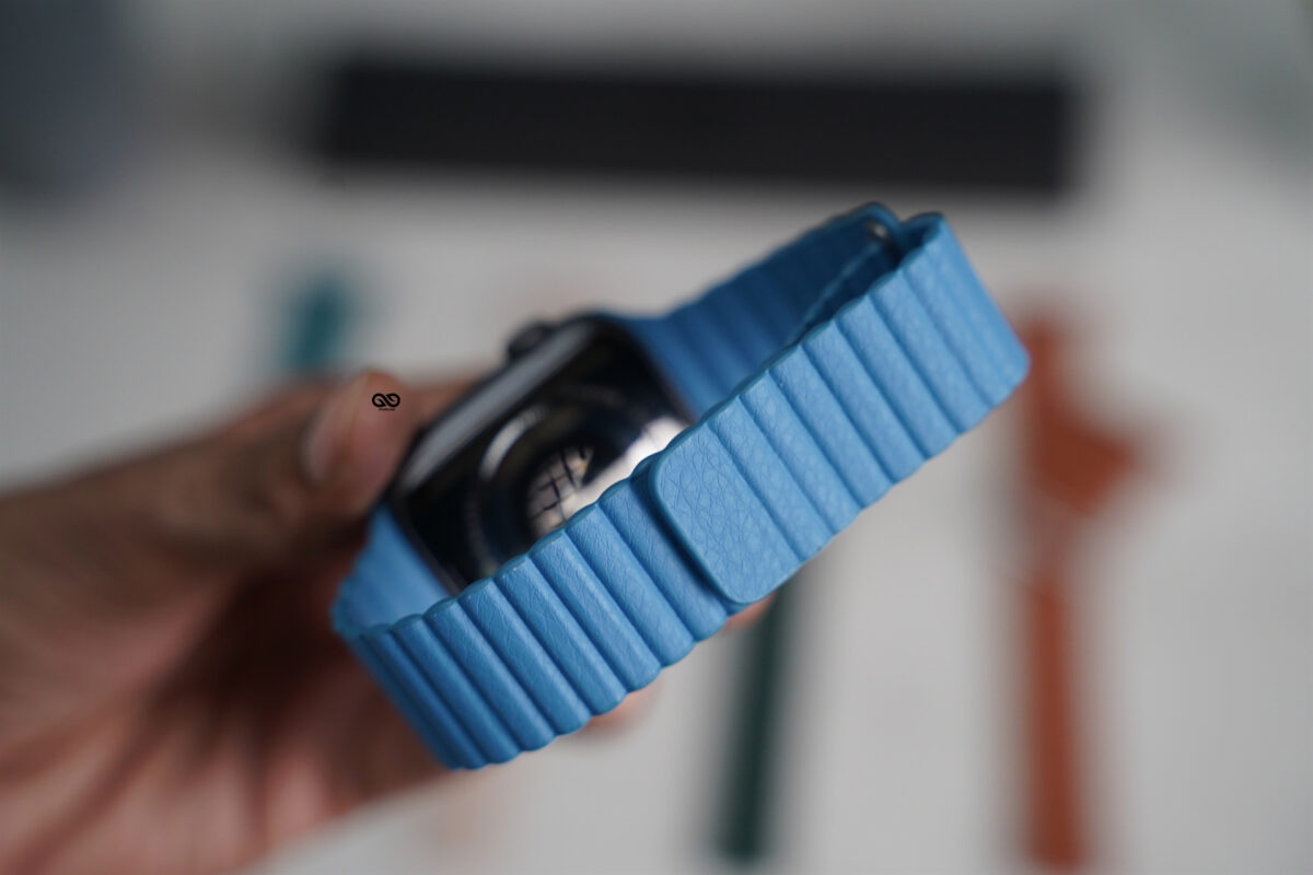 Ocean Blue Magnetic Leather Loop for iWatch 45 mm 44 mm 42 mm 49 mm for Series Ultra 9 8 7 6 SE 5 4 3 2 1