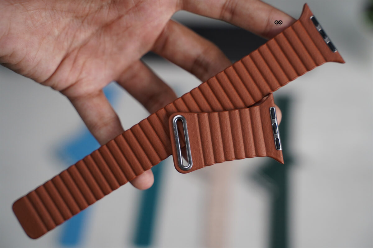 Saddle Tan Magnetic Leather Loop for Apple Watch 44MM 45MM 46MM Series 4 5 6 7 8 9 10 11 (SE 2 3 Gen)