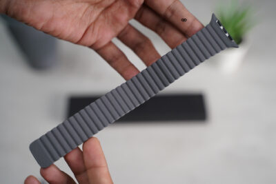 Grey Magnetic Leather Loop for Apple Watch 42MM 41MM 40MM Series 4 5 6 7 8 9 10 11 SE SE 2 Gen