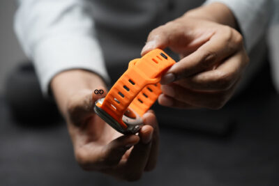 Neon Orange Waterproof Silicone Sports Bands For Apple Watch 49 (Series Ultra/Ultra 2/Ultra 3)