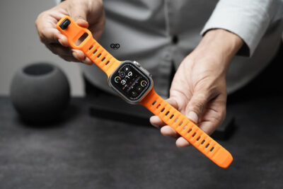 Neon Orange Waterproof Silicone Sports Bands For Apple Watch 49 (Series Ultra/Ultra 2/Ultra 3)