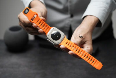 Neon Orange Waterproof Silicone Sports Bands For Apple Watch 49 (Series Ultra/Ultra 2/Ultra 3)