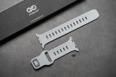 Powder Grey Waterproof Silicone Sports Bands for Apple Watch 49 MM Series Ultra/Ultra 2