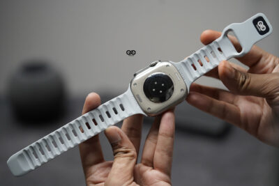 Powder Grey Waterproof Silicone Sports Bands for Apple Watch 49 MM Series Ultra/Ultra 2