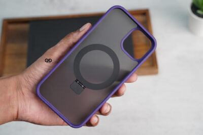 Deep Purple Alpha Magnetic Ring Case For iPhone 15 Plus