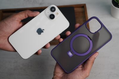 Deep Purple Alpha Magnetic Ring Case For iPhone 15 Plus