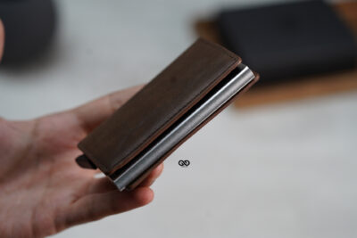 Personalized Slim Vegan Leather Card Holder with Single Slot Wallet