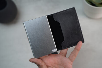 Personalized Slim Vegan Leather Card Holder with Single Slot Wallet