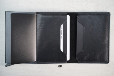 Personalized Slim Vegan Leather Card Holder with Single Slot Wallet