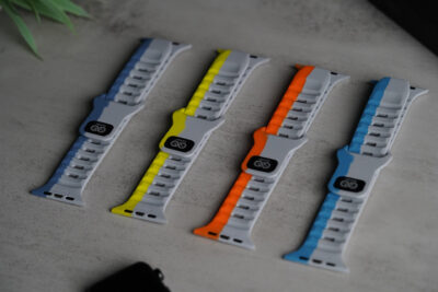 Two Colored Waterproof Silicone Sports Bands for Apple Watch 44MM 45MM 46MM Series 4 5 6 7 8 9 10 11 (SE 2 3 Gen)