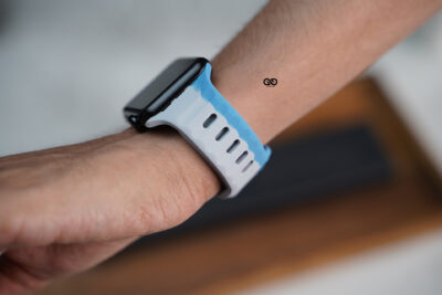 Two Colored Waterproof Silicone Sports Bands for Apple Watch 44MM 45MM 46MM Series 4 5 6 7 8 9 10 11 (SE 2 3 Gen)