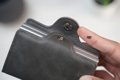 Personalized Vegan Leather Card And Cash Holder with Double Slot Wallet