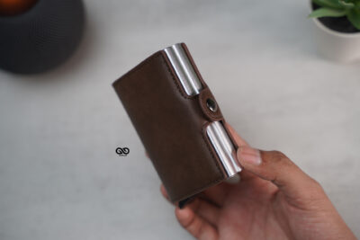 Personalized Vegan Leather Card And Cash Holder with Double Slot Wallet