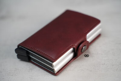 Personalized Vegan Leather Card And Cash Holder with Double Slot Wallet