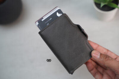 Personalized Vegan Leather Card And Cash Holder with Double Slot Wallet