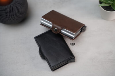 Personalized Vegan Leather Card And Cash Holder with Double Slot Wallet