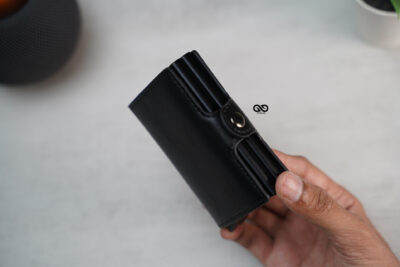 Personalized Vegan Leather Card And Cash Holder with Double Slot Wallet