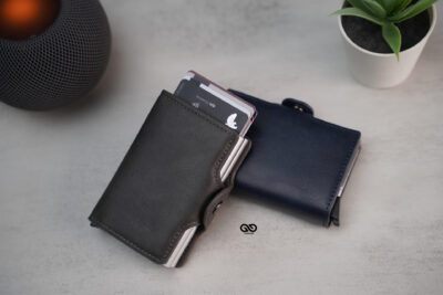Personalized Vegan Leather Card And Cash Holder with Double Slot Wallet