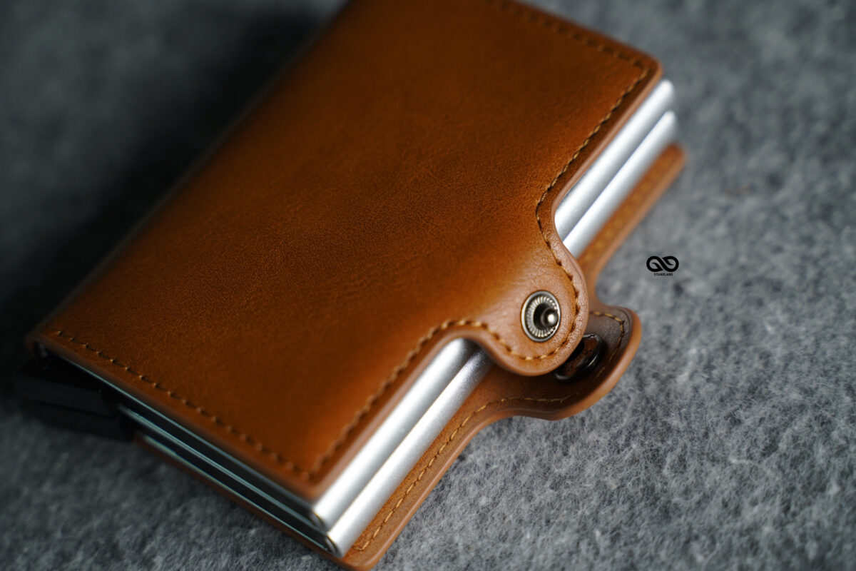 Personalized Vegan Leather Card And Cash Holder with Double Slot Wallet
