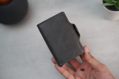 Personalized Vegan Leather Card And Cash Holder with Double Slot Wallet