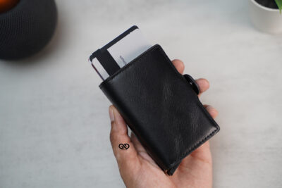 Personalized Vegan Leather Card And Cash Holder with Double Slot Wallet