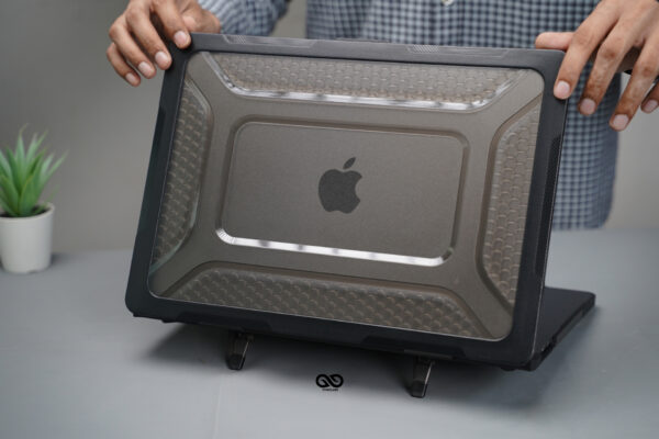 Black Slim Rubberized TPU Bumper Cover For MacBook Air 15.3 inch 2025/2024/2023 M4/M3/M2 Air A3241/A3114/A2941