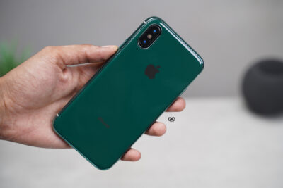Dark Green Soft Tpu Glass Finish case for iPhone X /XS