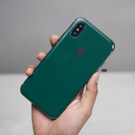 Dark Green Soft Tpu Glass Finish case for iPhone X /XS
