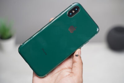 Dark Green Soft Tpu Glass Finish case for iPhone X /XS