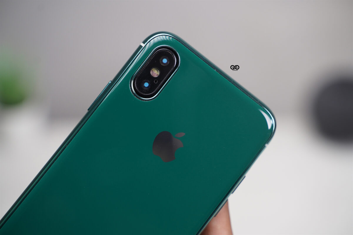 Dark Green Soft Tpu Glass Finish case for iPhone X /XS