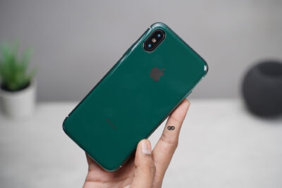 Dark Green Soft Tpu Glass Finish case for iPhone X /XS