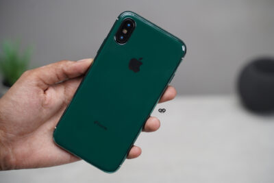 Dark Green Soft Tpu Glass Finish case for iPhone X /XS