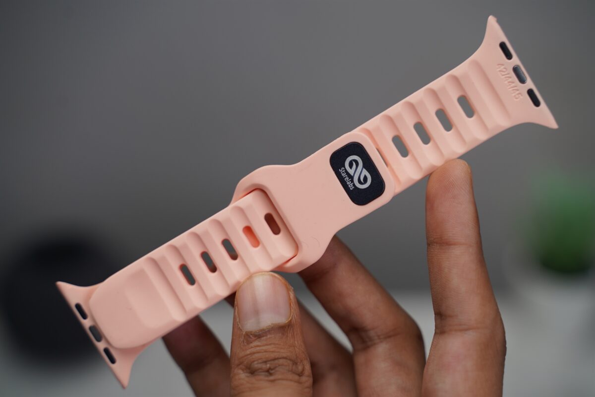 Ash Pink Waterproof Silicone Sports Bands for Apple Watch 49 MM Series Ultra/Ultra 2