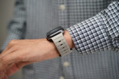 Powder Grey FKM Active Rubber Strap For Apple Watch 42MM 41MM 40MM Series 4 5 6 7 8 9 10 11 SE SE 2 Gen.