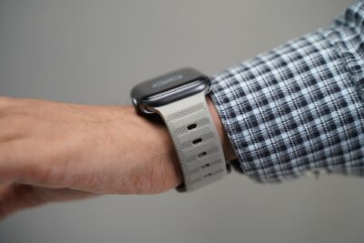 Powder Grey FKM Active Rubber Strap For Apple Watch 42MM 41MM 40MM Series 4 5 6 7 8 9 10 11 SE SE 2 Gen.