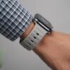 Powder Grey FKM Active Rubber Strap For Apple Watch 42MM 41MM 40MM Series 4 5 6 7 8 9 10 11 SE SE 2 Gen.