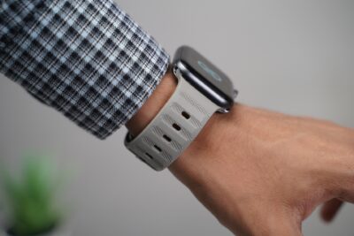 Powder Grey FKM Active Rubber Strap For Apple Watch 42MM 41MM 40MM Series 4 5 6 7 8 9 10SE SE 2 Gen.