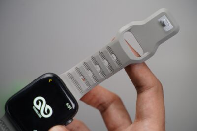 Powder Grey FKM Active Rubber Strap For Apple Watch 42MM 41MM 40MM Series 4 5 6 7 8 9 10 11 SE SE 2 Gen.