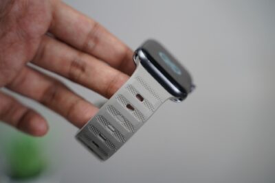 Powder Grey FKM Active Rubber Strap For Apple Watch 42MM 41MM 40MM Series 4 5 6 7 8 9 10 11 SE SE 2 Gen.