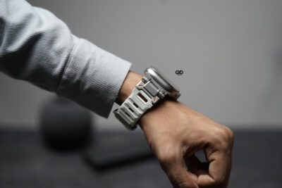 Titanium Buckle Band With White Glow Silicone Strap (it glows in the dark) For Apple Watch 49 MM Series Ultra/Ultra 2