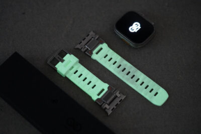 Titanium Buckle Band With White Glow Silicone Strap (it glows in the dark) For Apple Watch 49 MM Series Ultra/Ultra 2