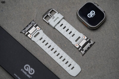 Titanium Buckle Band With White Glow Silicone Strap (it glows in the dark) For Apple Watch 49 MM Series Ultra/Ultra 2