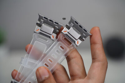 Transparent Fluoro Rubber With Titanium Buckle Band For Apple Watch 44MM 45MM 46MM Series 4 5 6 7 8 9 10 11 (SE 2 3 Gen)