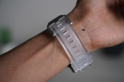 Transparent Fluoro Rubber With Titanium Buckle Band For Apple Watch 44MM 45MM 46MM Series 4 5 6 7 8 9 10 11 (SE 2 3 Gen)