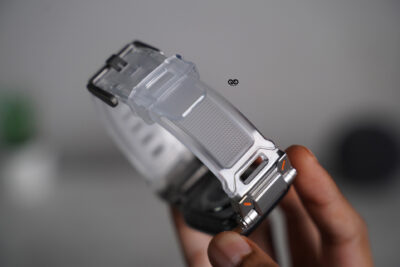 Transparent Fluoro Rubber With Titanium Buckle Band For Apple Watch 44MM 45MM 46MM Series 4 5 6 7 8 9 10 11 (SE 2 3 Gen)