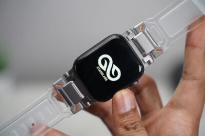 Transparent Fluoro Rubber With Titanium Buckle Band For Apple Watch 44MM 45MM 46MM Series 4 5 6 7 8 9 10 11 (SE 2 3 Gen)
