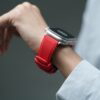 Blood Red Waterproof Silicone Sports Band with Buckle for Apple Watch 49 Series Ultra1 2 3 4