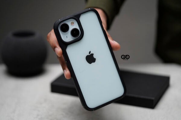 Black Defender Rugged Protective Case for iPhone 15